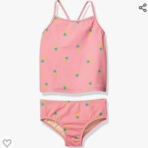 Amazon Essentials  2-Piece Tankini Set in Pink Pineapple Size Large NWOT